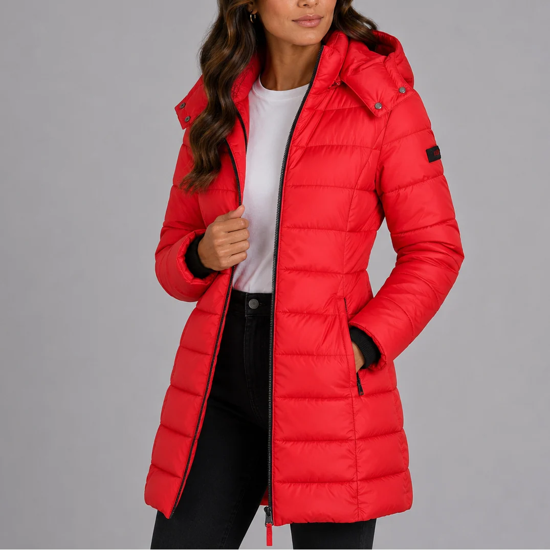 Insulated Long Hooded Black Puffer Jacket for Women 6