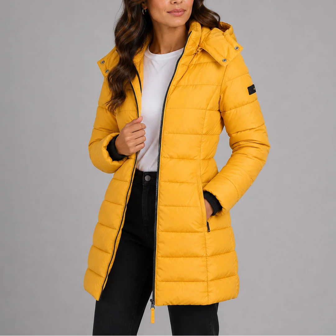 Insulated Long Hooded Black Puffer Jacket for Women 3