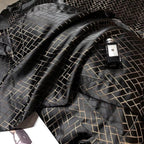 Jasmine Black Luxury Duvet Cover Set - Premium Cotton & Satin Blend, 600-Thread Count