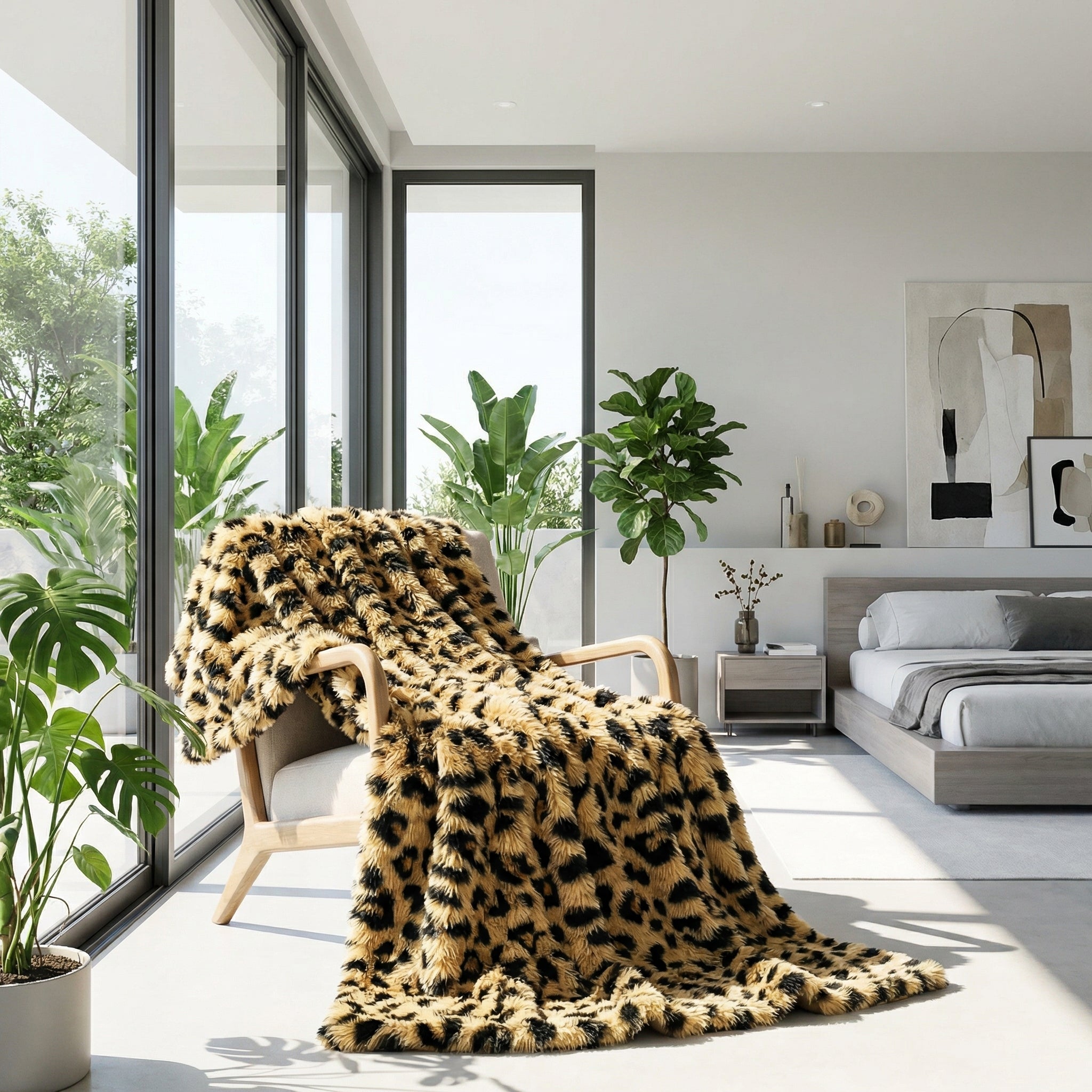 Leopard Print Throw Blanket
