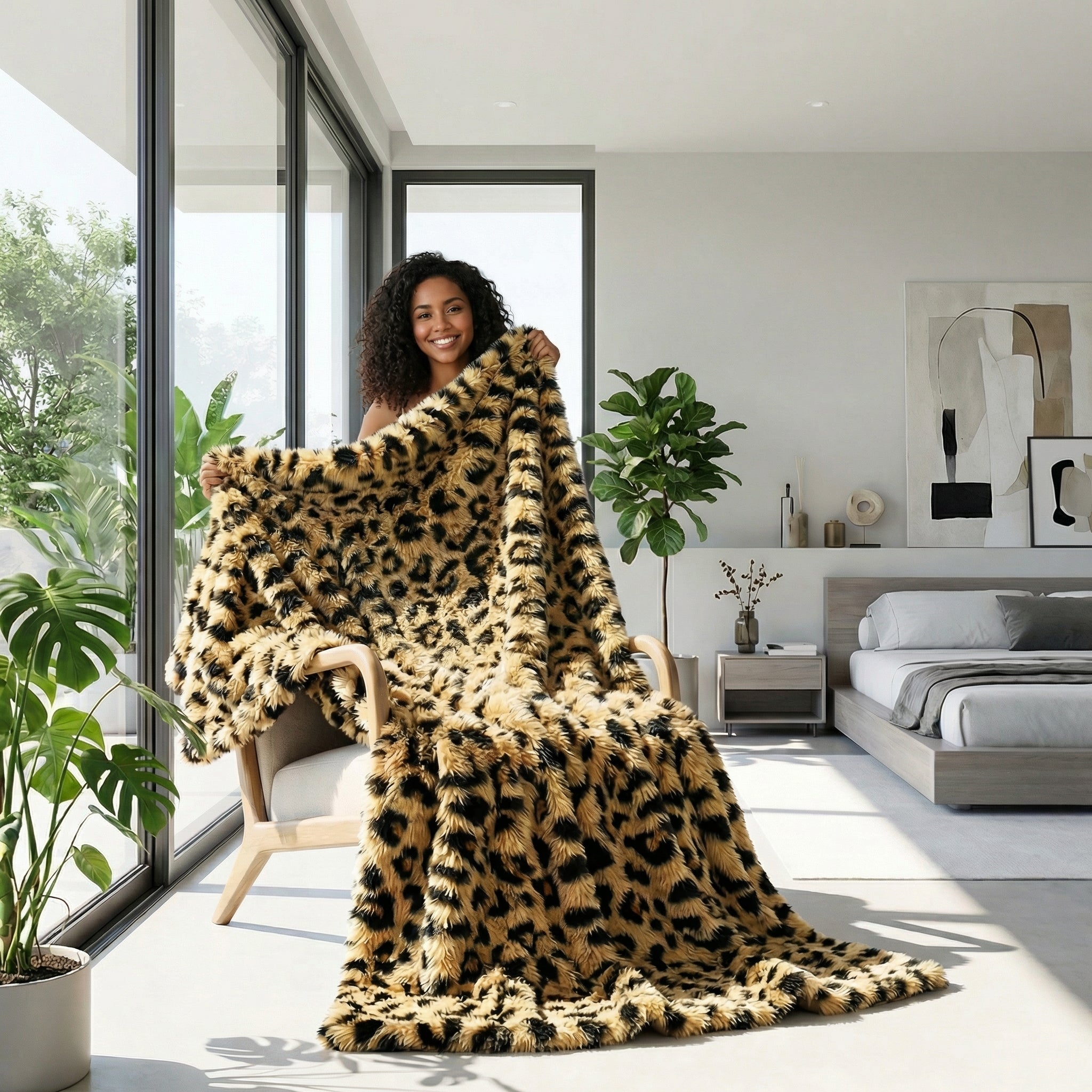 Leopard Print Throw Blanket