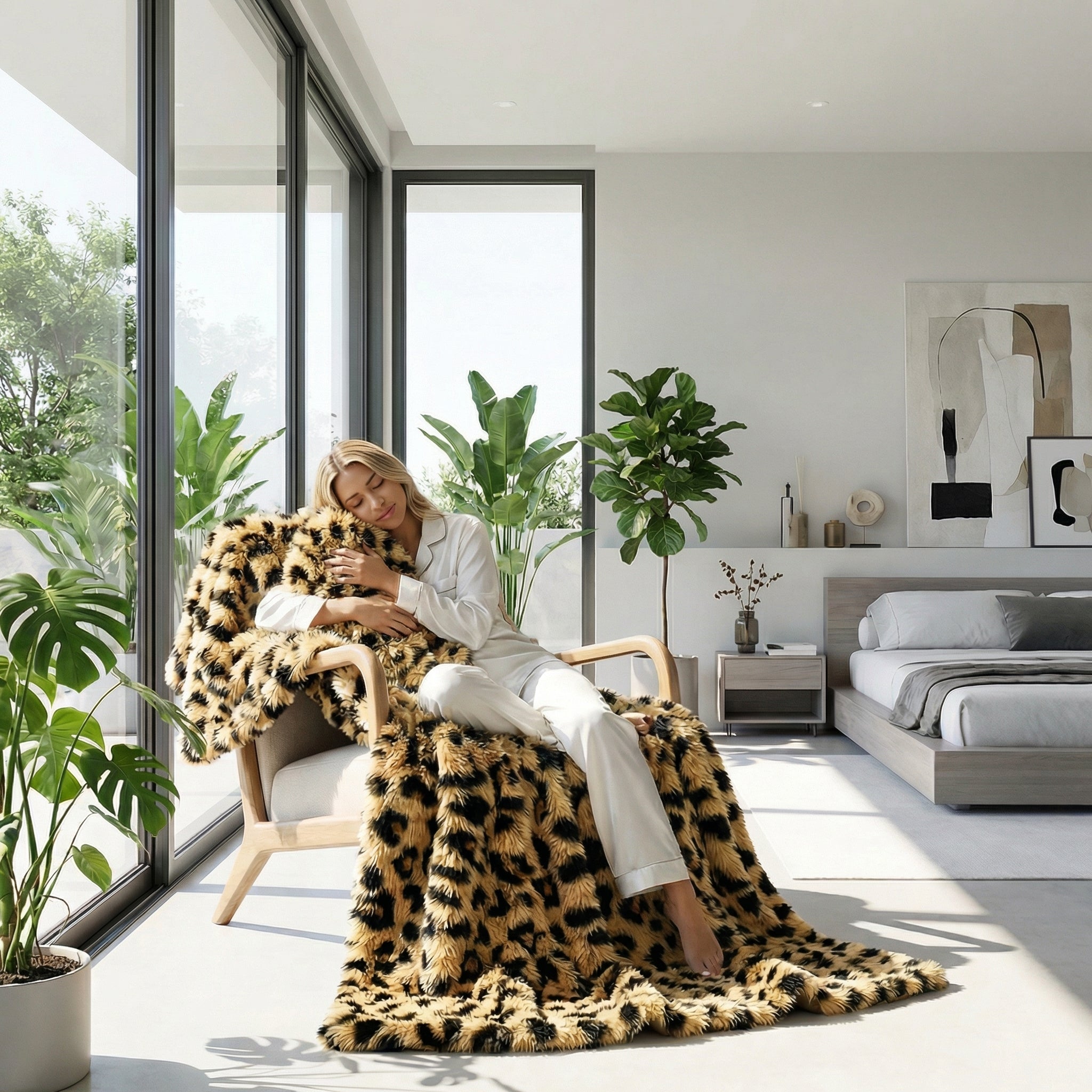 Leopard Print Throw Blanket
