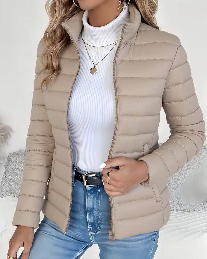 Lightweight Stand Collar Puffer Jacket 2