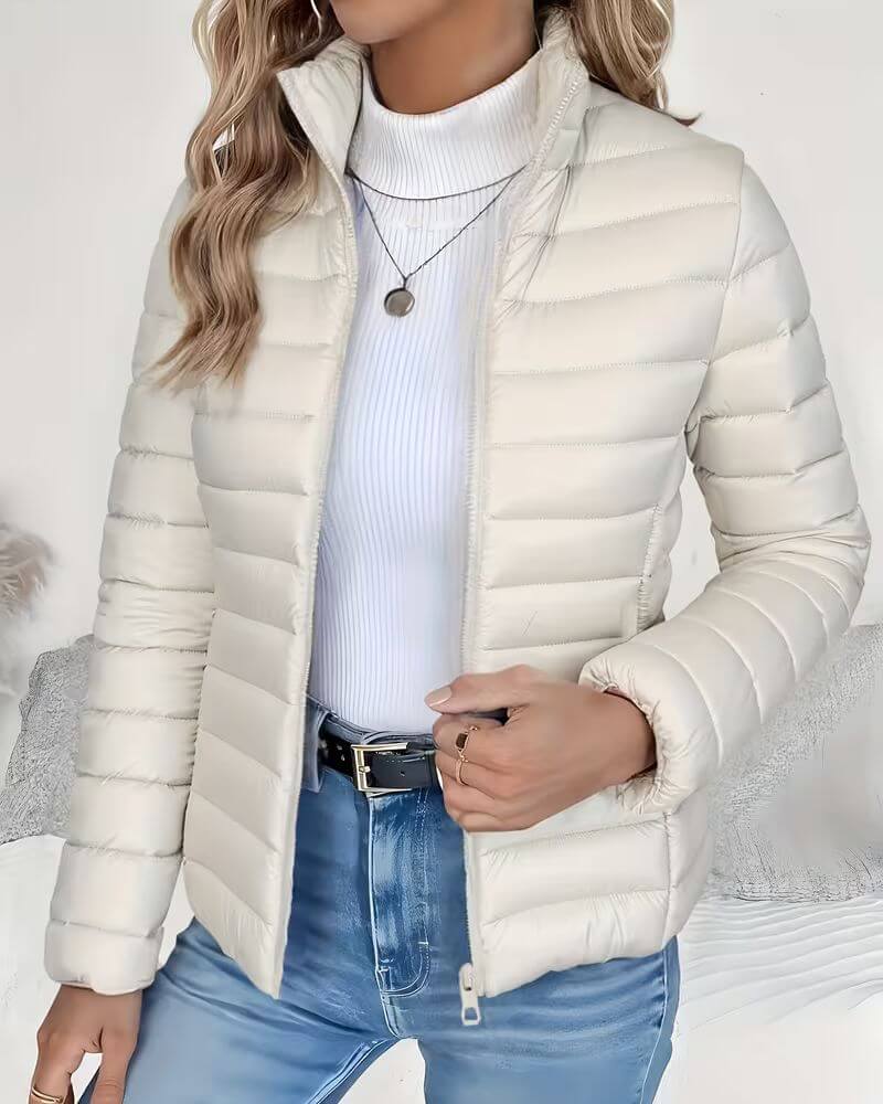 Lightweight Stand Collar Puffer Jacket 4