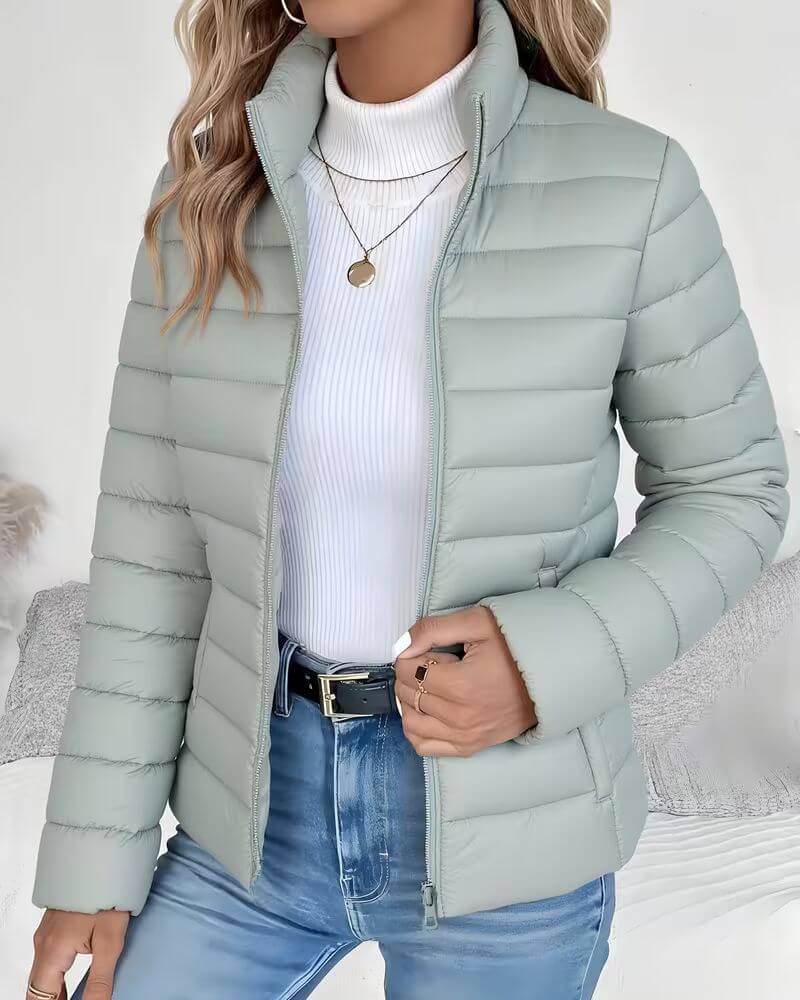 Lightweight Stand Collar Puffer Jacket 0