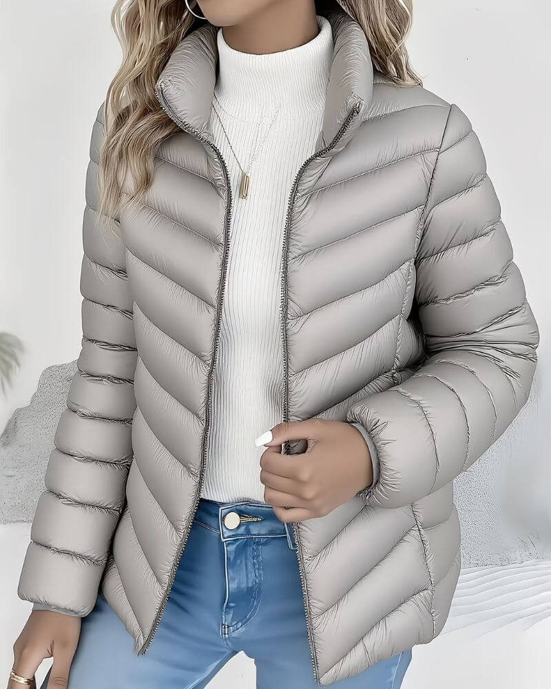 Lightweight Stand Collar Puffer Jacket 5