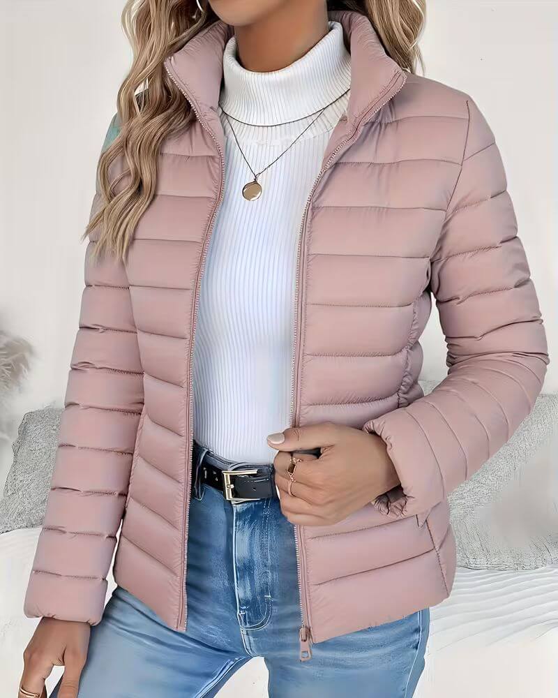 Lightweight Stand Collar Puffer Jacket 3