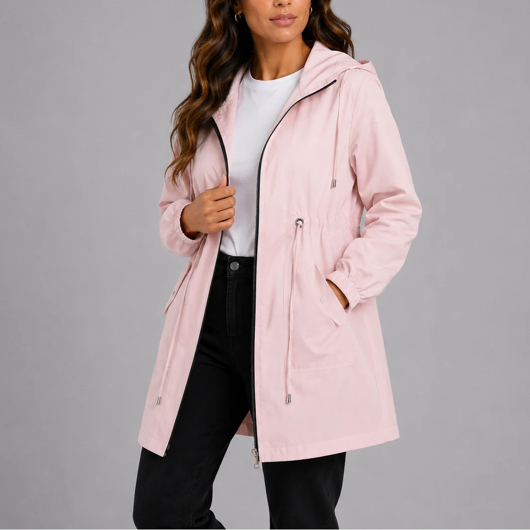 Lightweight Waterproof Women's Rain Coat with Adjustable Hood 5
