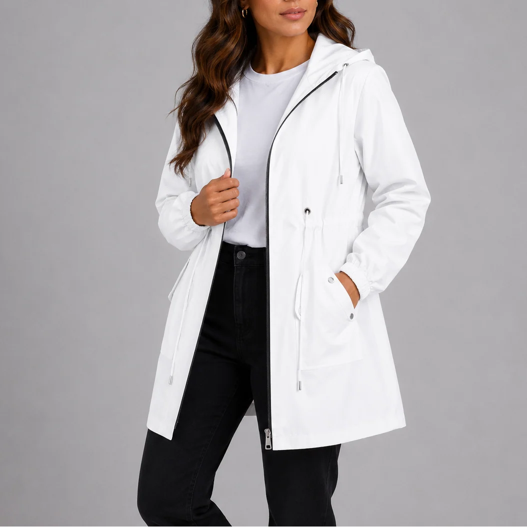 Lightweight Waterproof Women's Rain Coat with Adjustable Hood 4