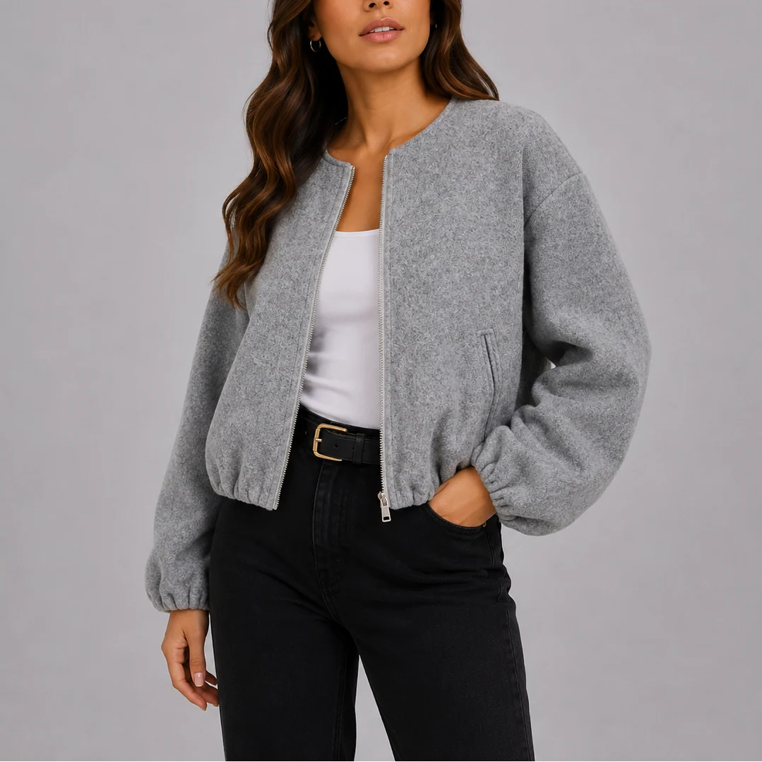 Lightweight Women's Bomber Jacket with Practical Pockets 0