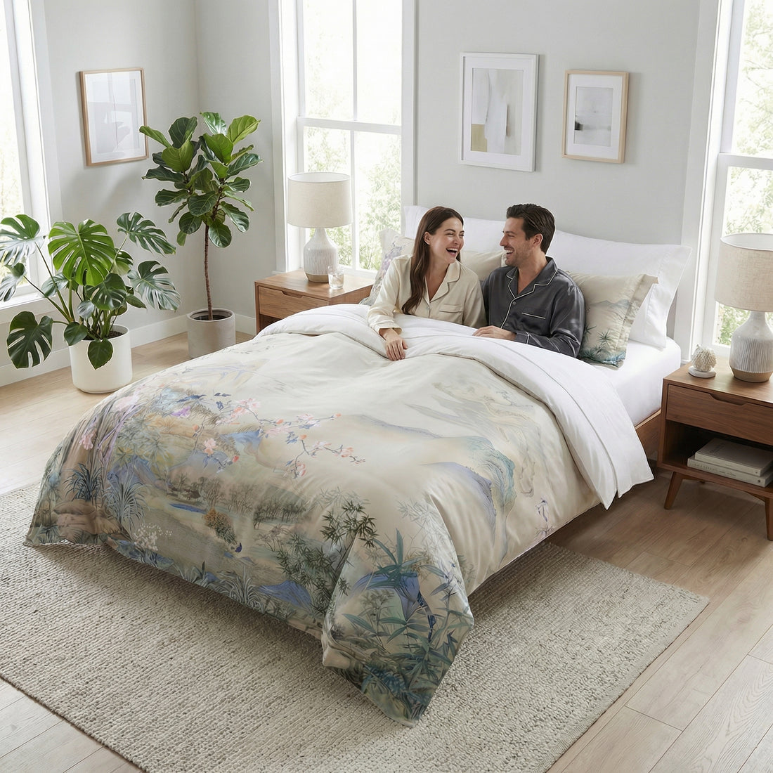 Luxury 600 TC 100% Egyptian Cotton Duvet Cover Set-Duvet Covers-Glompi-Queen-No Sheet-Glompi