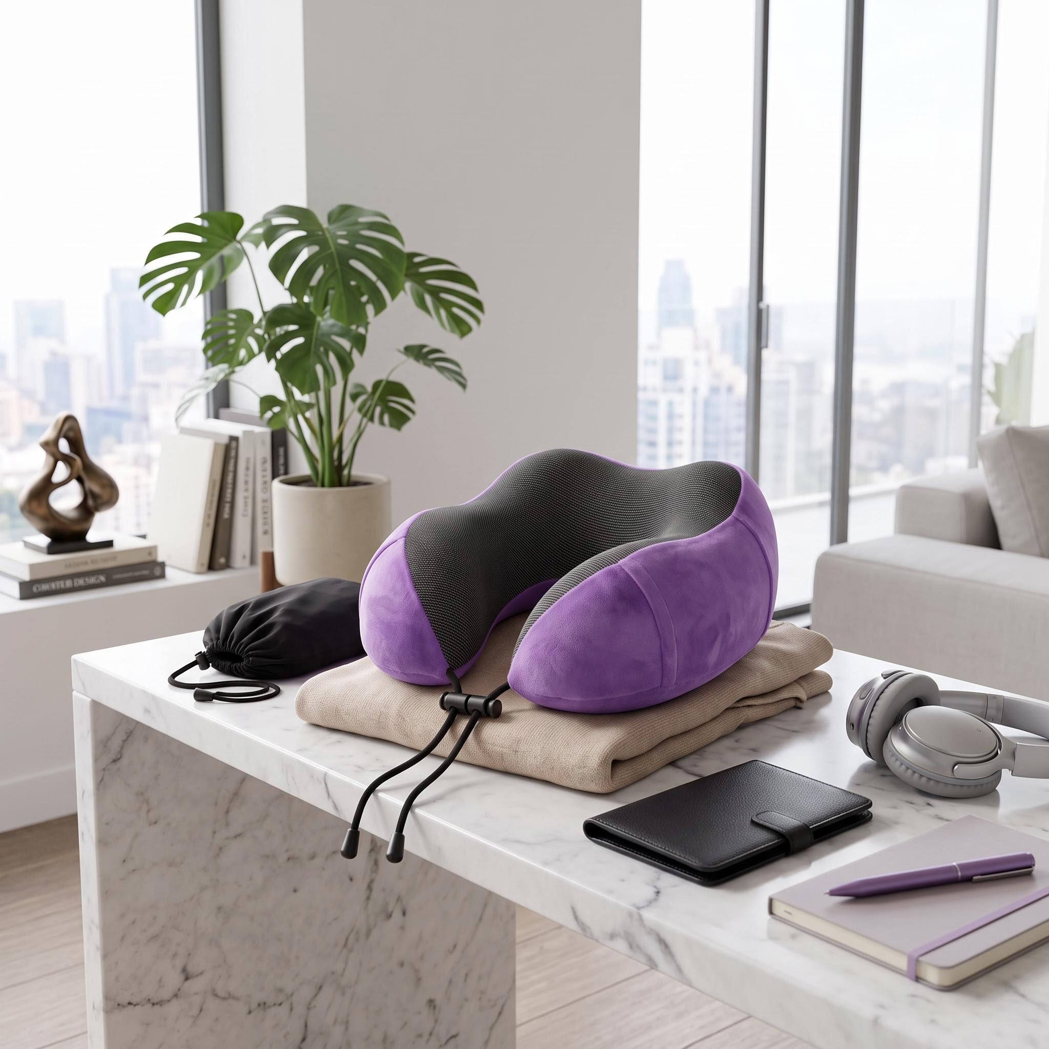 Memory Foam Travel Neck Pillow for Comfort on the Go