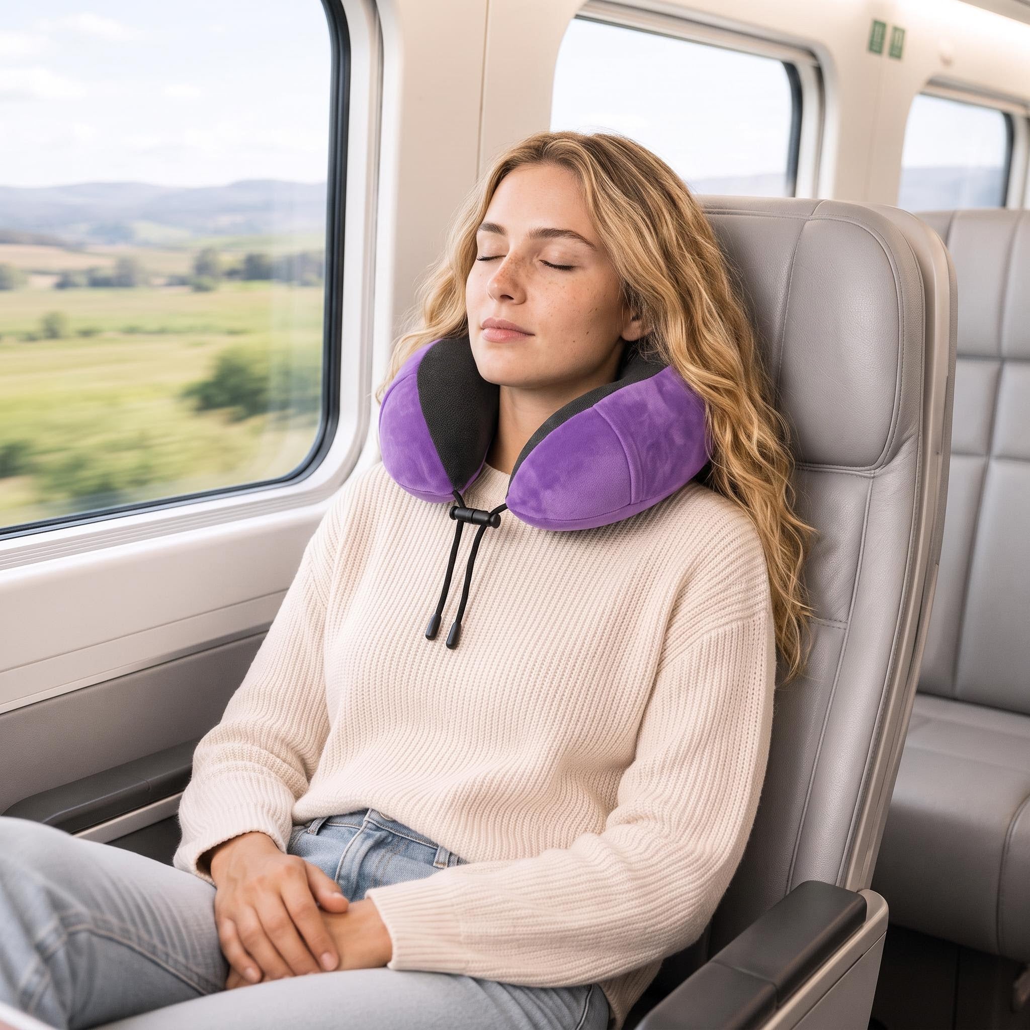 Memory Foam Travel Neck Pillow for Comfort on the Go