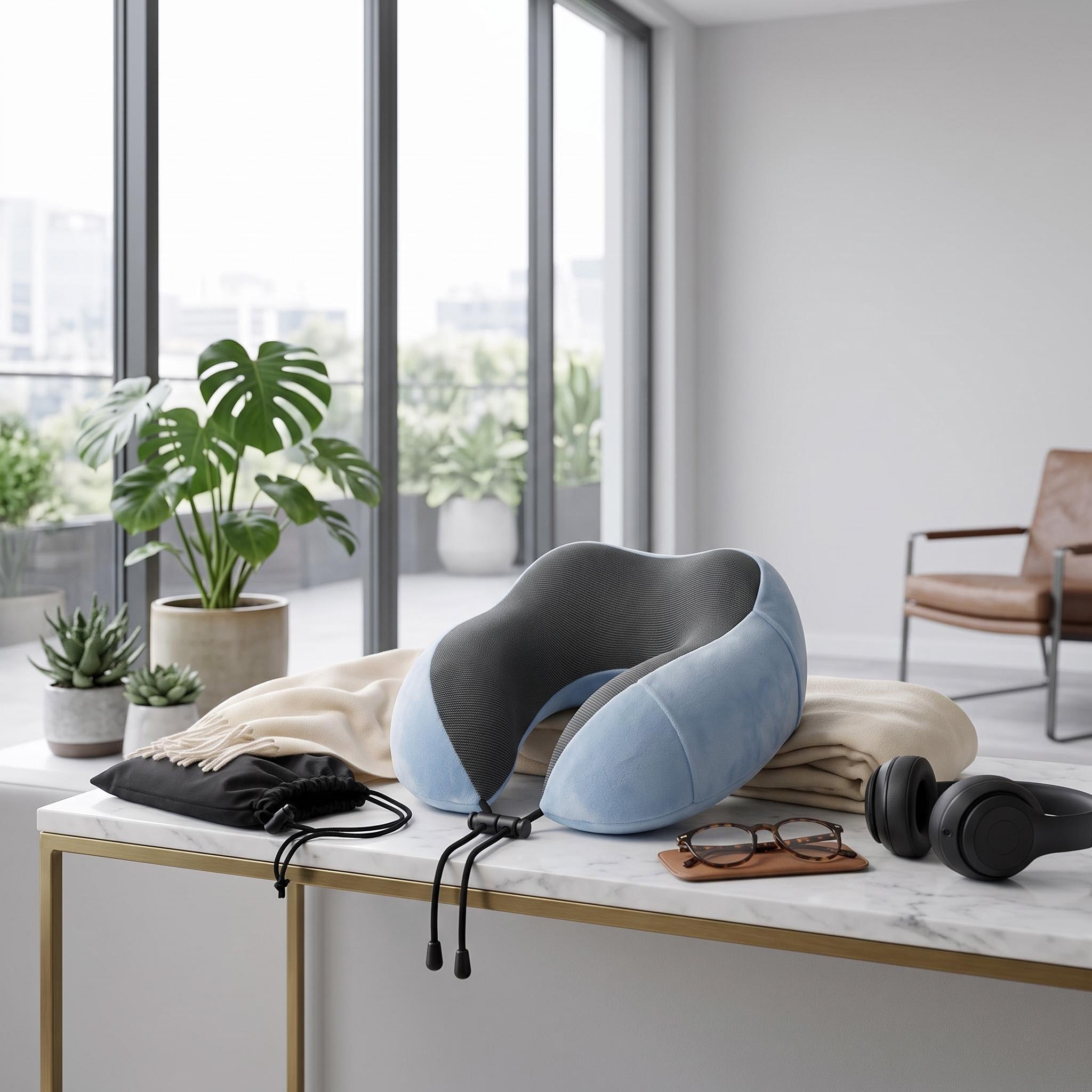 Memory Foam Travel Neck Pillow for Comfort on the Go