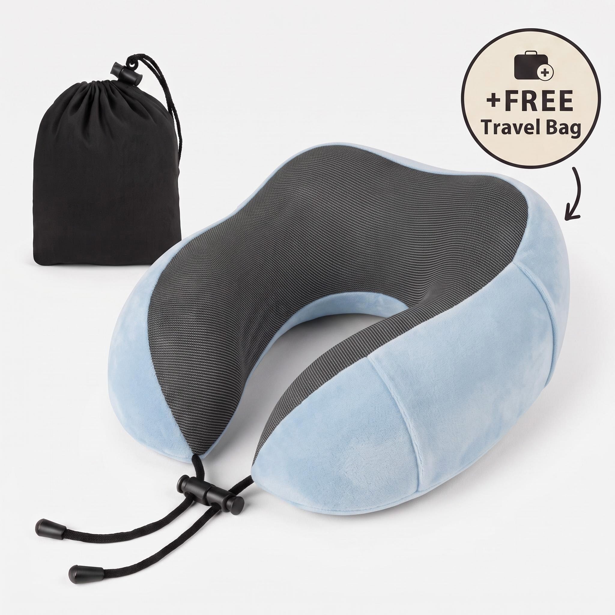 Memory Foam Travel Neck Pillow for Comfort on the Go