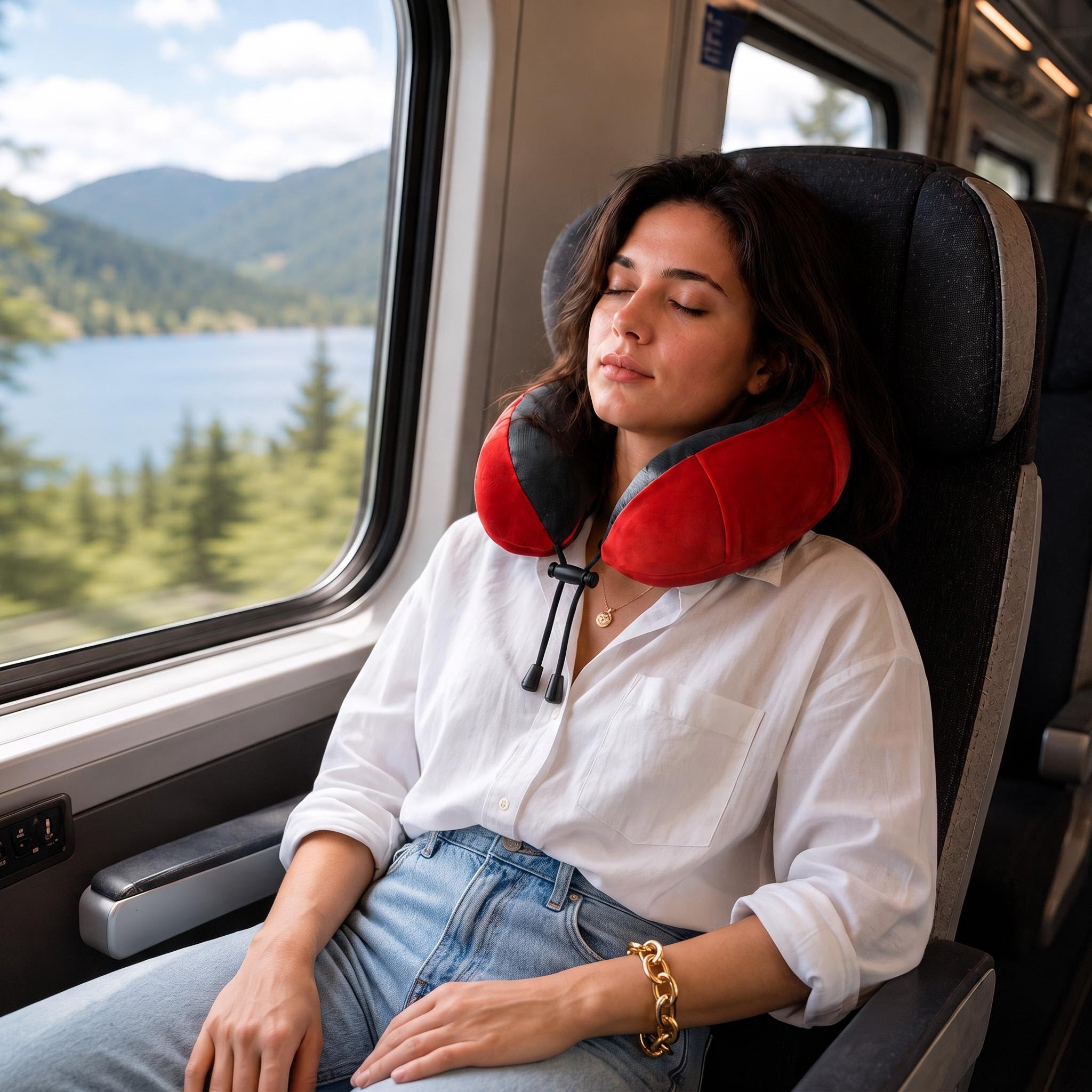 Memory Foam Travel Neck Pillow for Comfort on the Go