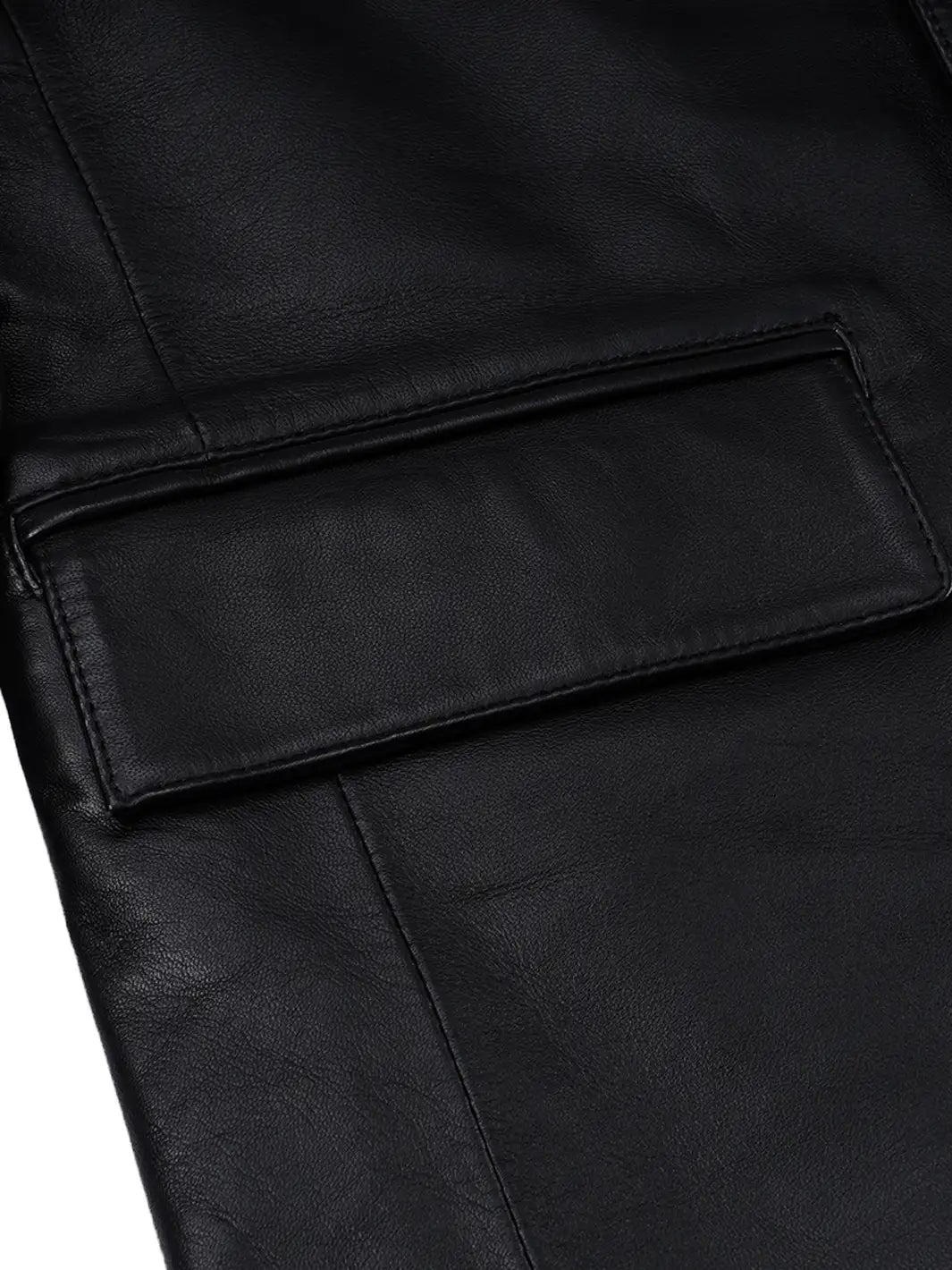 Men's Black Lambskin Leather Blazer with Tailored Design 3