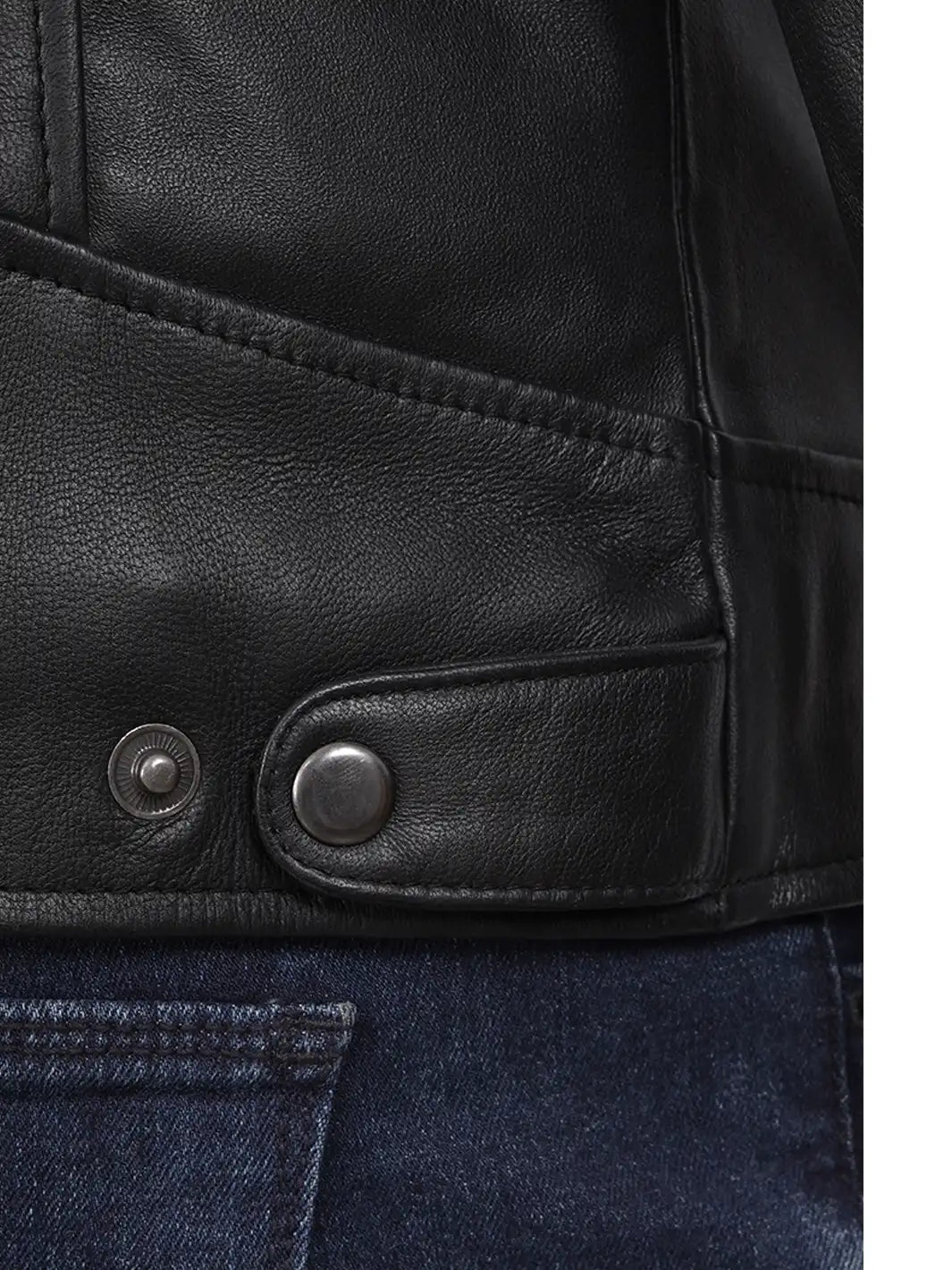 Men's Black Lambskin Leather Cafe Racer Jacket 3