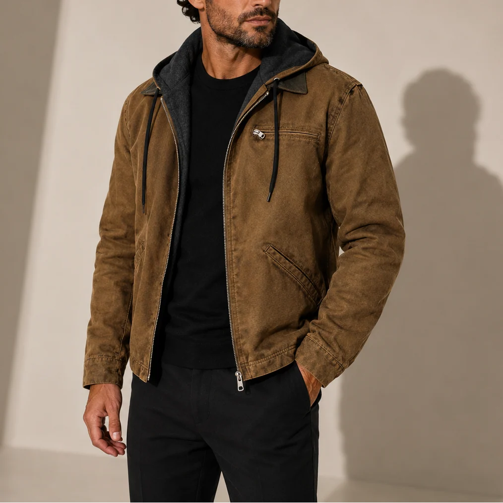 Men's Fleece Lined Hooded Zip Jacket 1