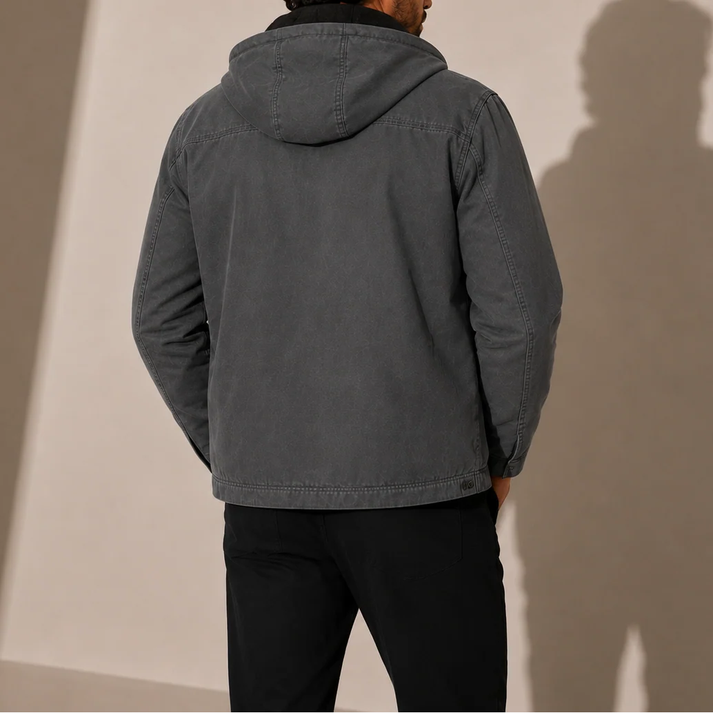 Men's Fleece Lined Hooded Zip Jacket 4