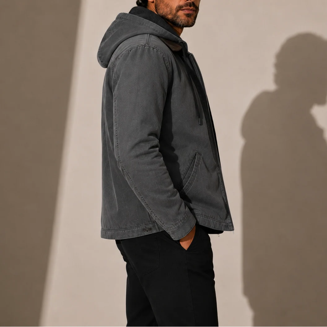Men's Fleece Lined Hooded Zip Jacket 5