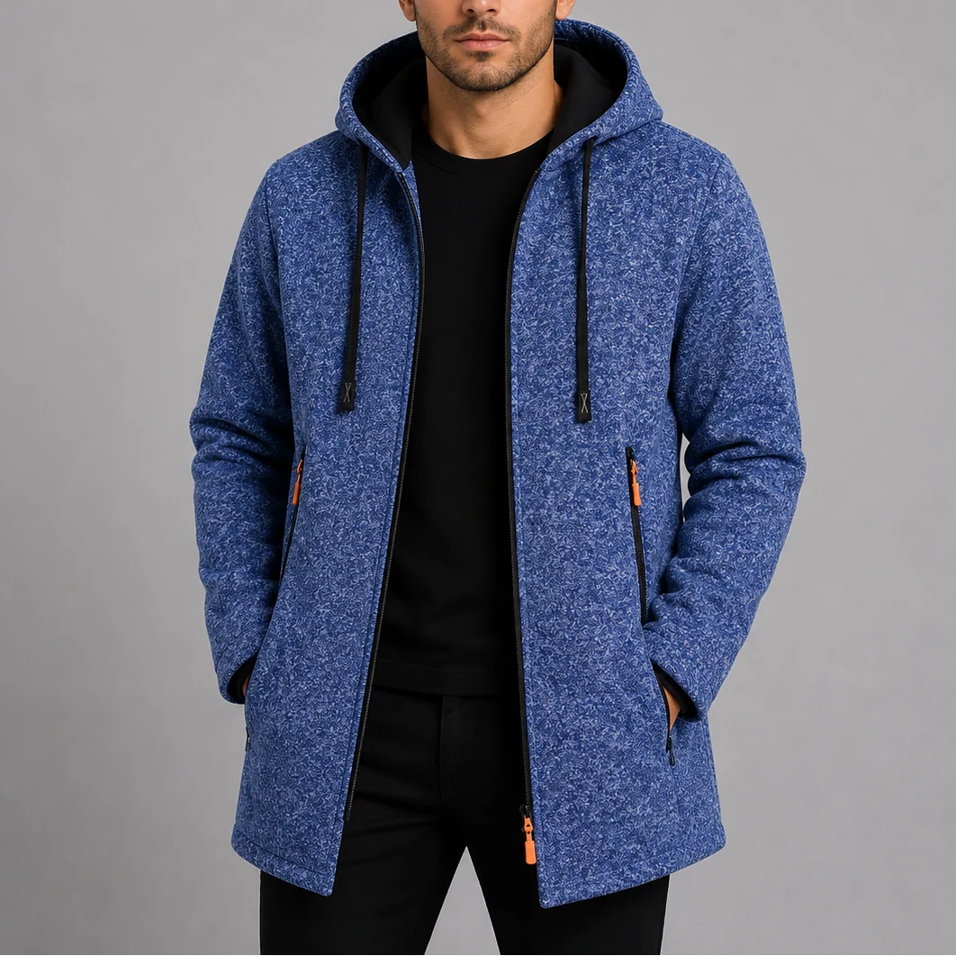 Men's Hooded Long Coat for Casual Outdoor Wear 3