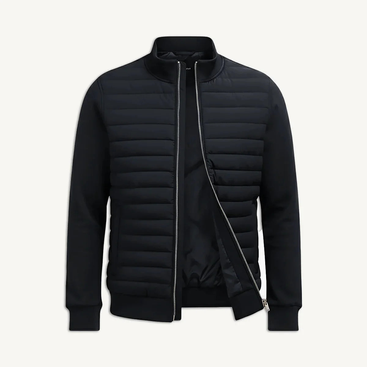 Men's Lightweight Quilted Bomber Jacket with Stand Collar 5