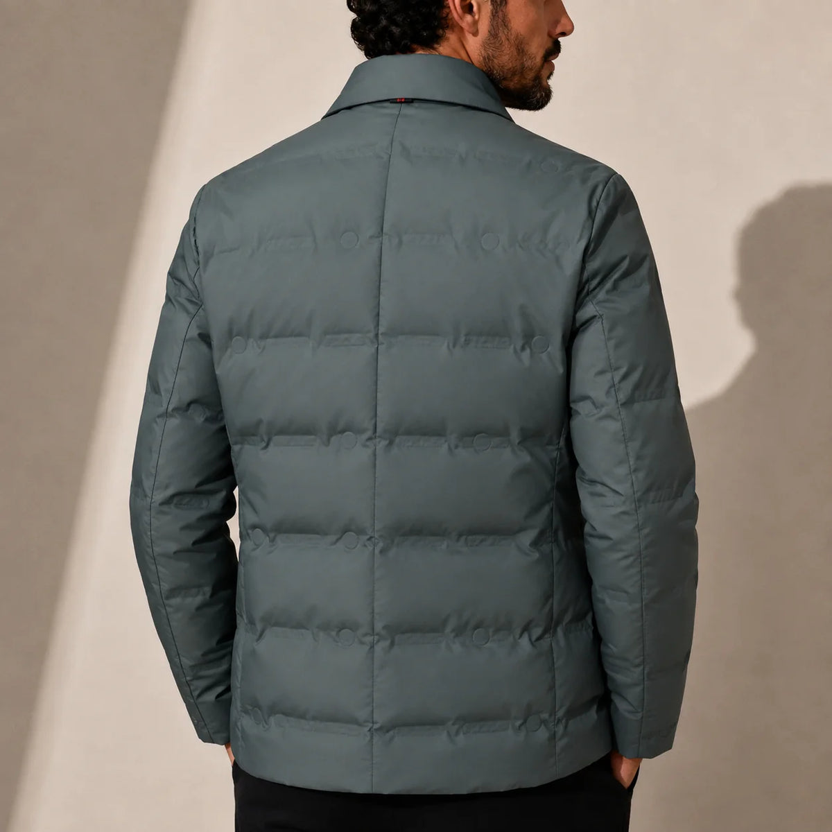 Men's Quilted Puffer Jacket with Structured Lapel 5