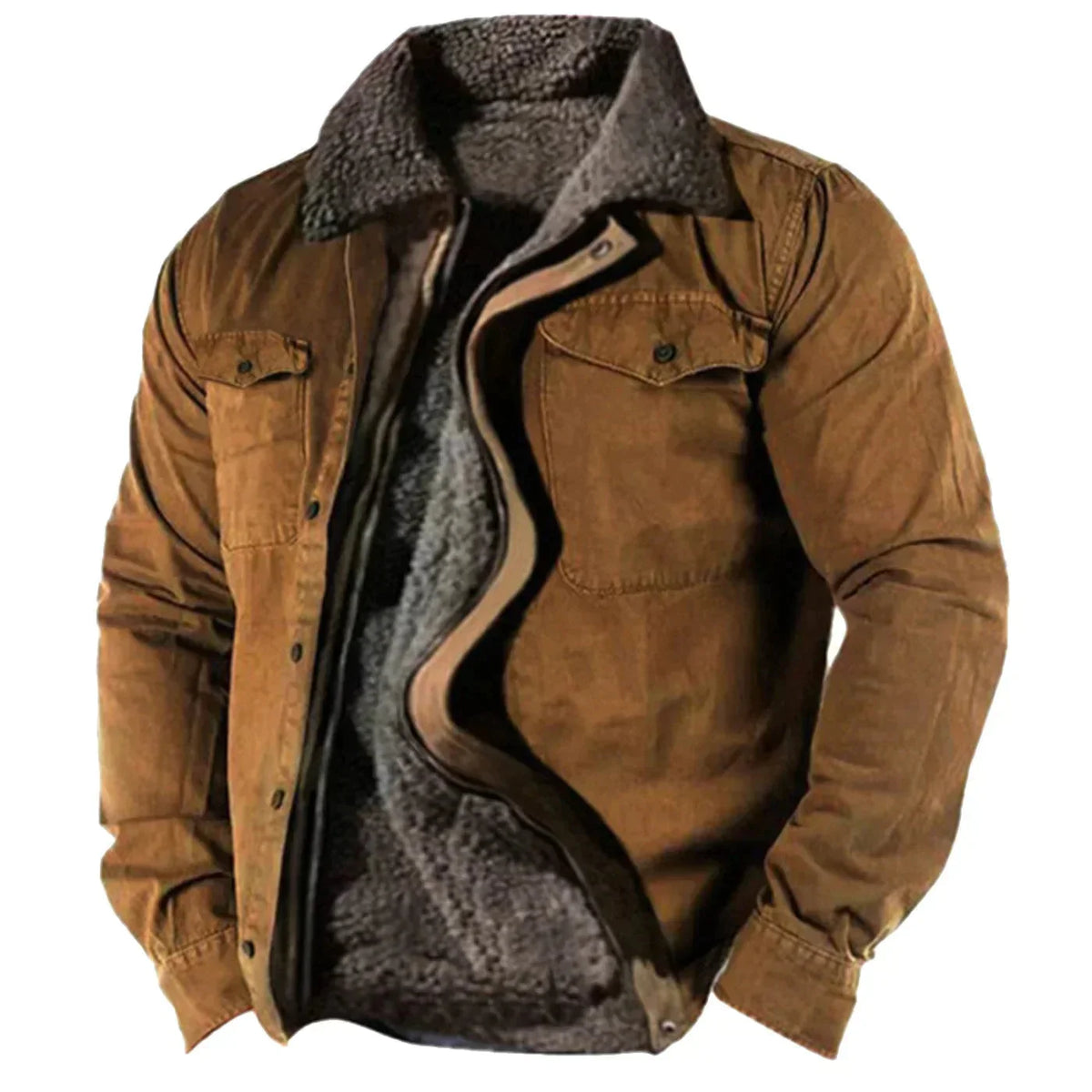 Men's Sherpa-Lined Utility Jacket with Classic Western Style 0