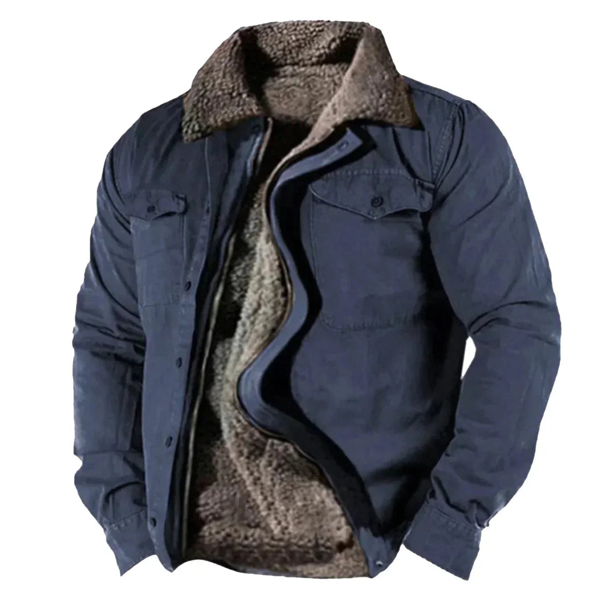 Men's Sherpa-Lined Utility Jacket with Classic Western Style 1
