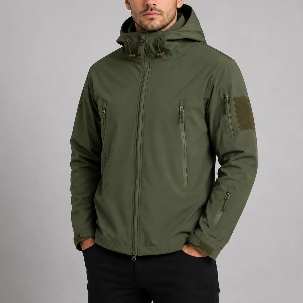 Men's Waterproof Softshell Tactical Jacket with Adjustable Hood 2