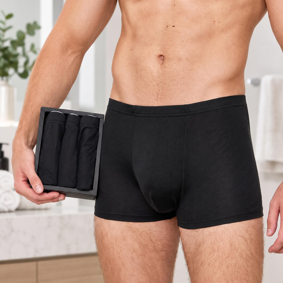 Men's Silk Boxer Briefs Set of 3 Comfortable Underwear-Men's Underwear-Glompi-Glompi