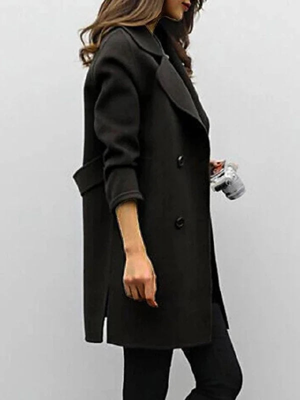 Mid-Length Women's Coat in Earthy Tones for Spring Styling 6