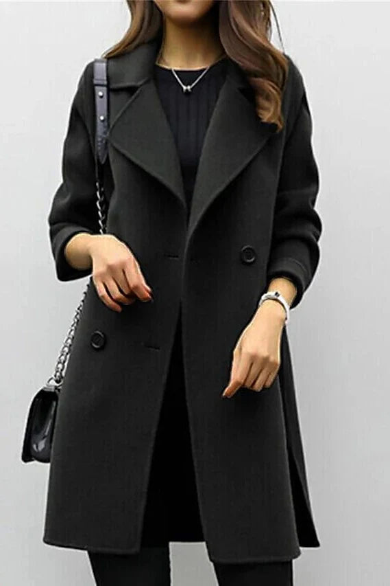 Mid-Length Women's Coat in Earthy Tones for Spring Styling 2