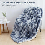 Milk Velvet Bubble Rabbit Plush Blanket - Double-Sided Coral Flannel for Comfort