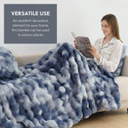 Milk Velvet Bubble Rabbit Plush Blanket - Double-Sided Coral Flannel for Comfort