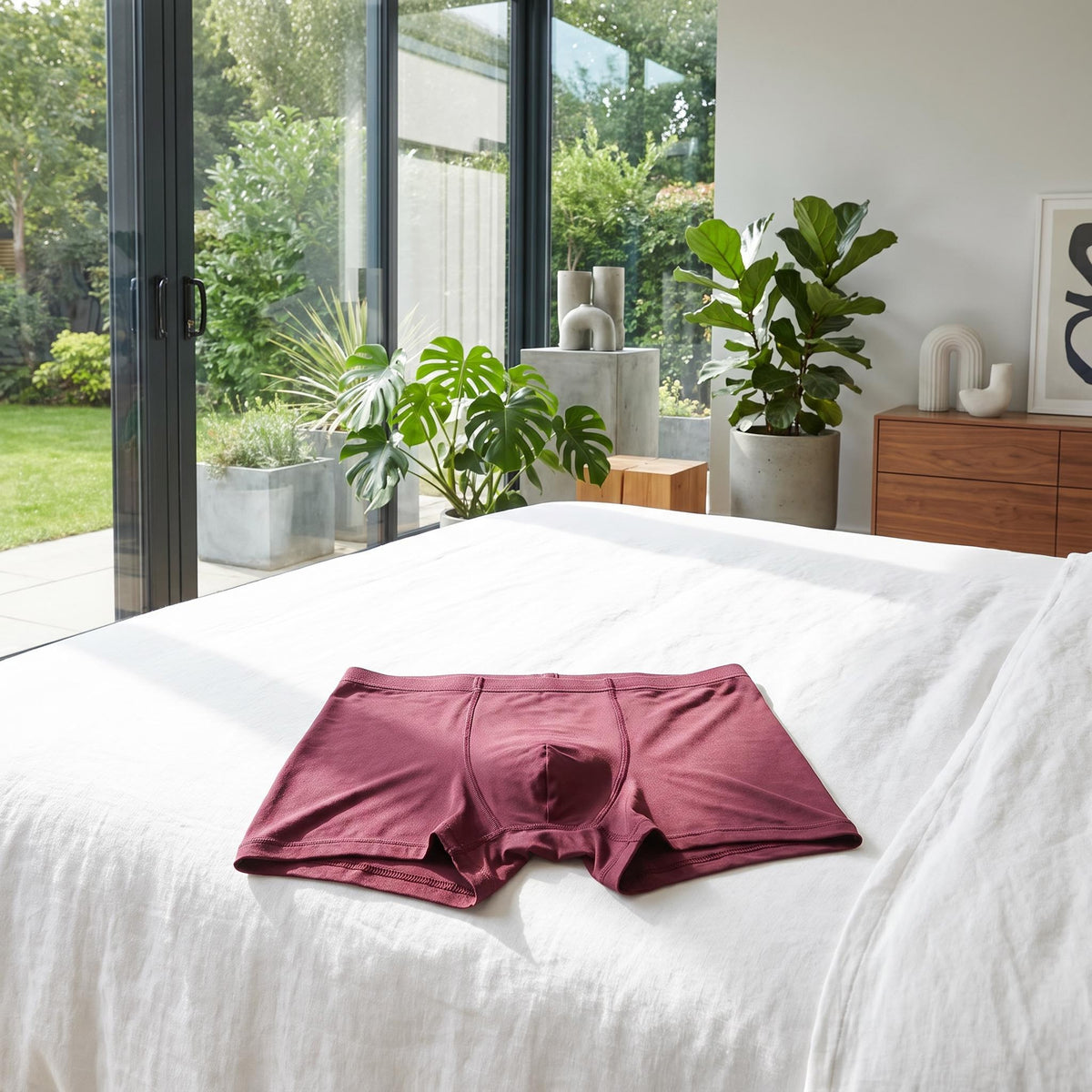 Mulberry Silk Mid-Rise Boxer Briefs for Men-Men's Underwear-Glompi-Glompi