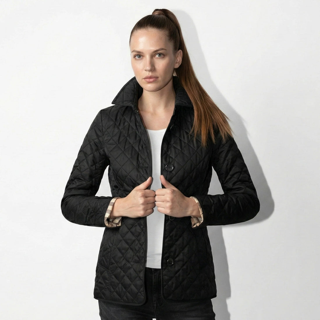 Olivia Women's Quilted Jacket with Button-Up Closure 0