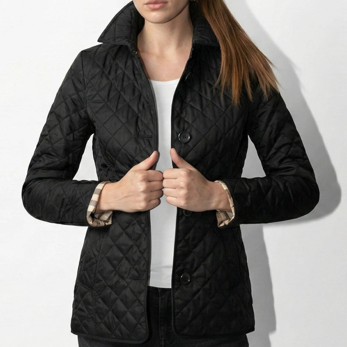 Olivia Women's Quilted Jacket with Button-Up Closure 1