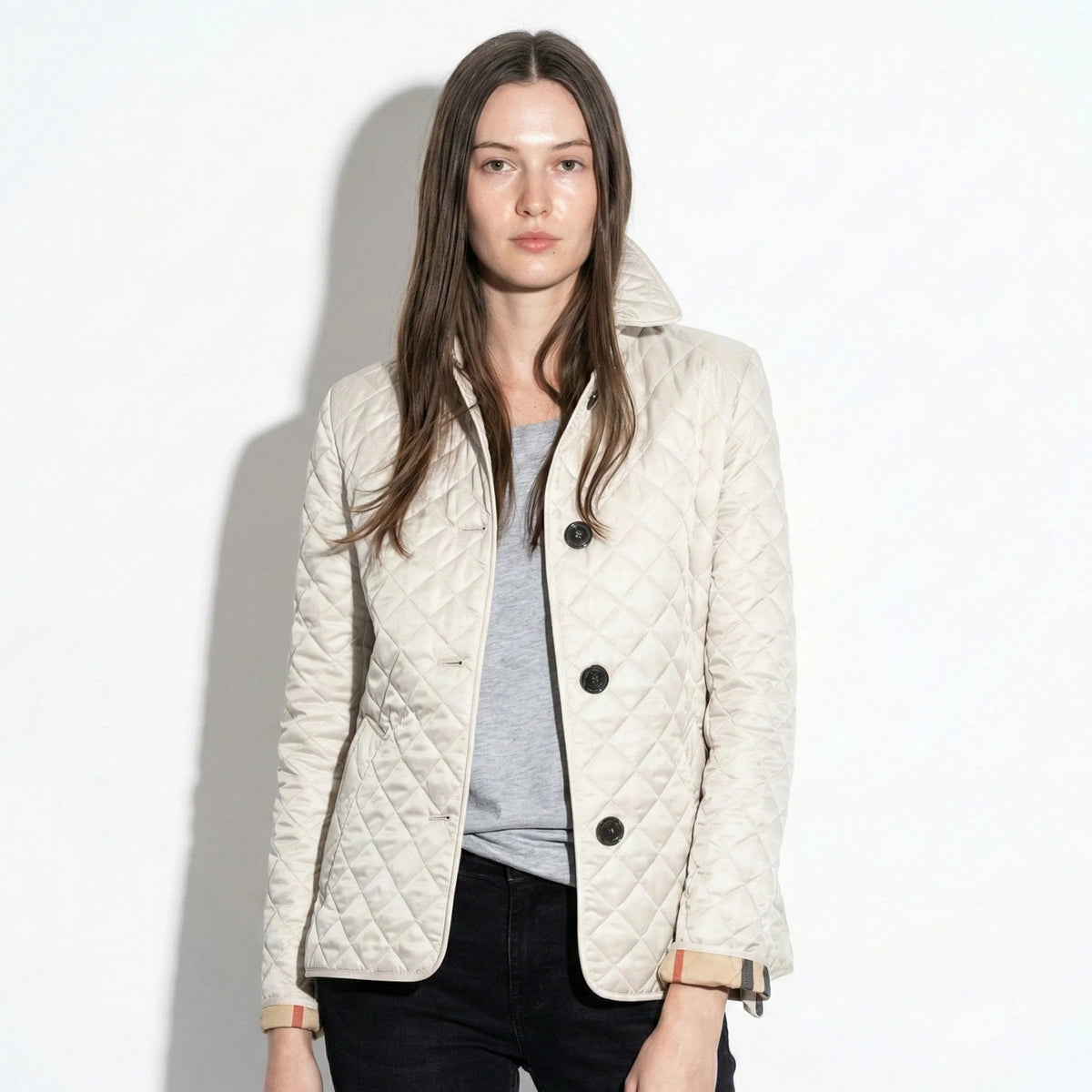 Olivia Women's Quilted Jacket with Button-Up Closure 2