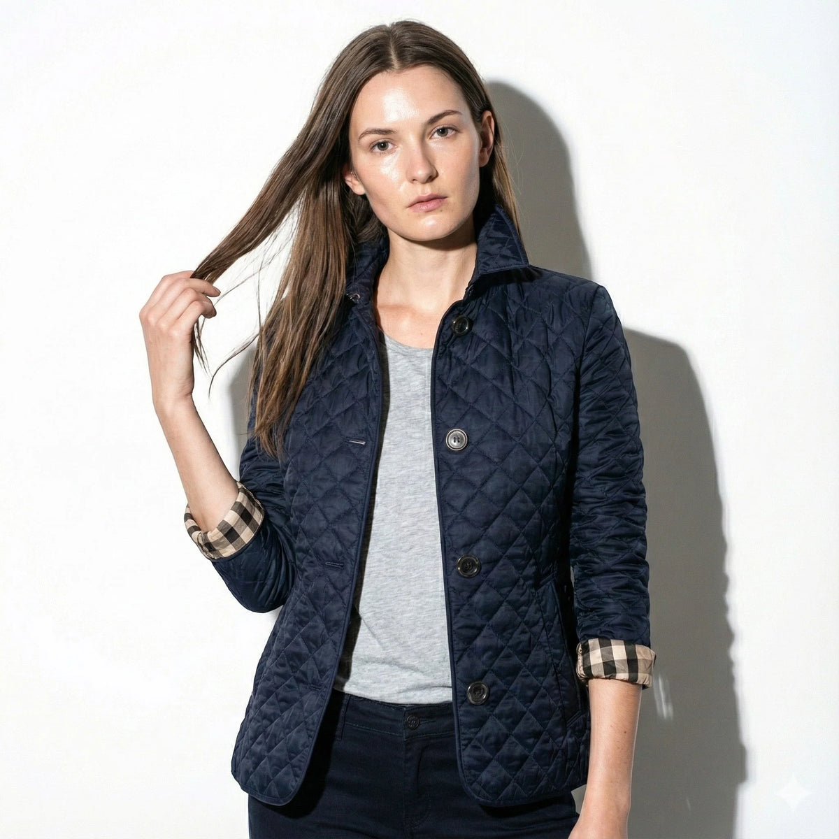 Olivia Women's Quilted Jacket with Button-Up Closure 4