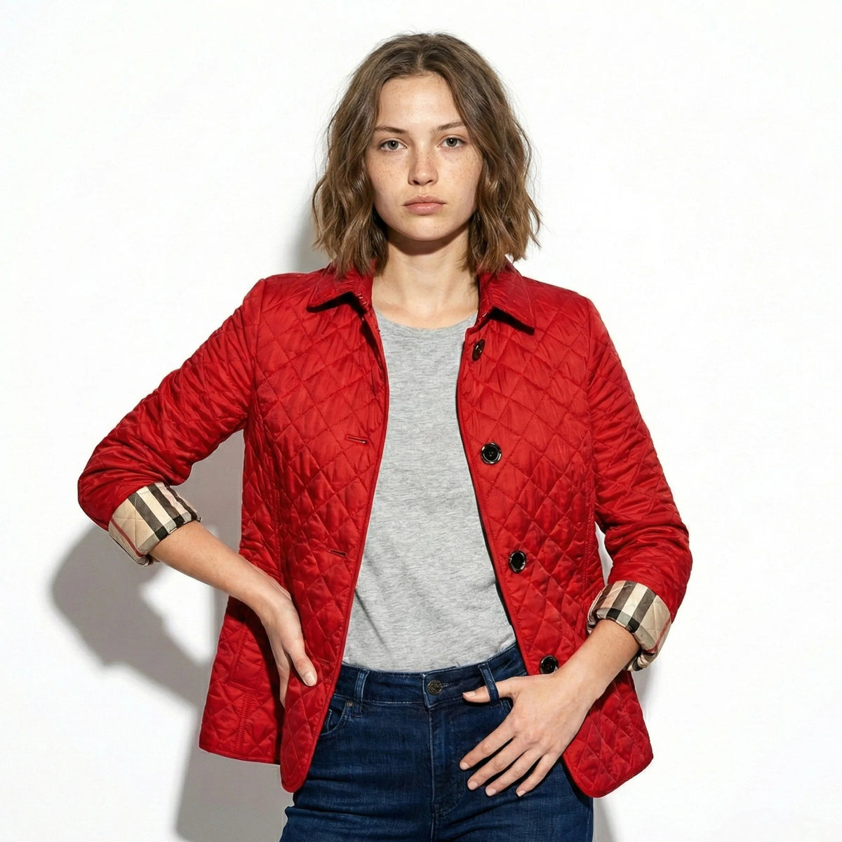 Olivia Women's Quilted Jacket with Button-Up Closure 6