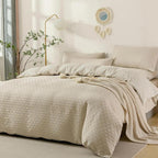Original Jacquard Duvet Cover Set - Soft Microfiber Waffle Weave Design