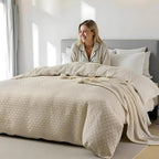 Original Jacquard Duvet Cover Set - Soft Microfiber Waffle Weave Design