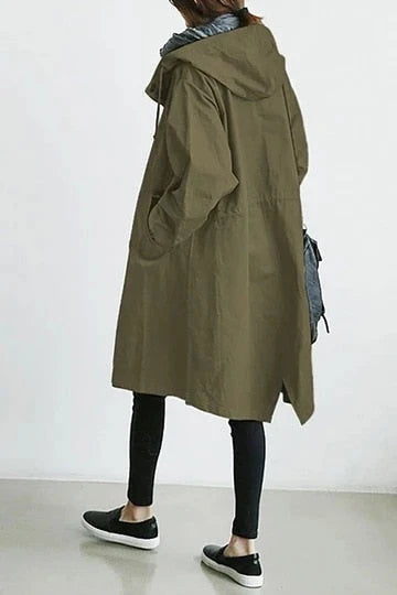 Oversized Hooded Trench Coat with Adjustable Collar 6