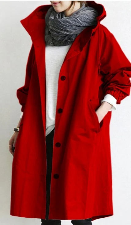 Oversized Hooded Trench Coat with Adjustable Collar 3