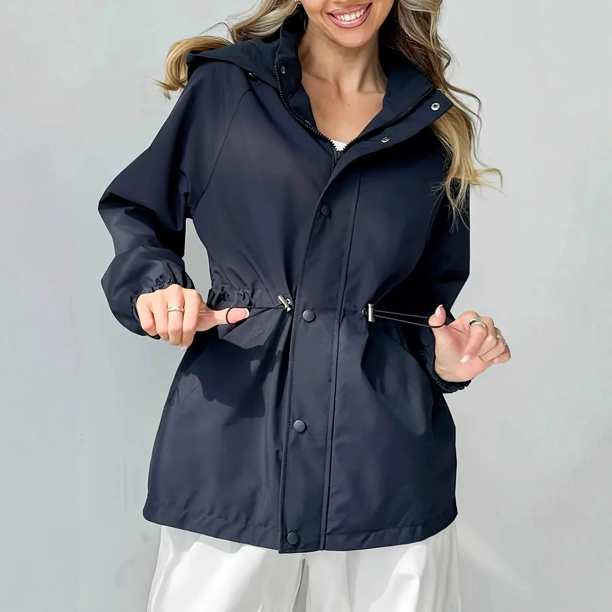 Oversized Women's Rain Jacket with Protective Hood 3