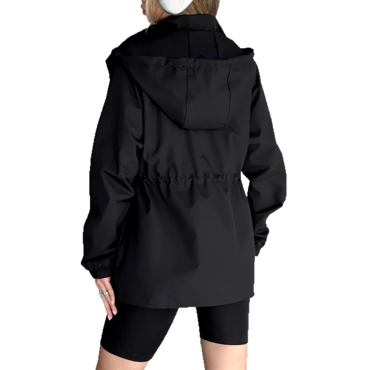 Oversized Women's Rain Jacket with Protective Hood 4
