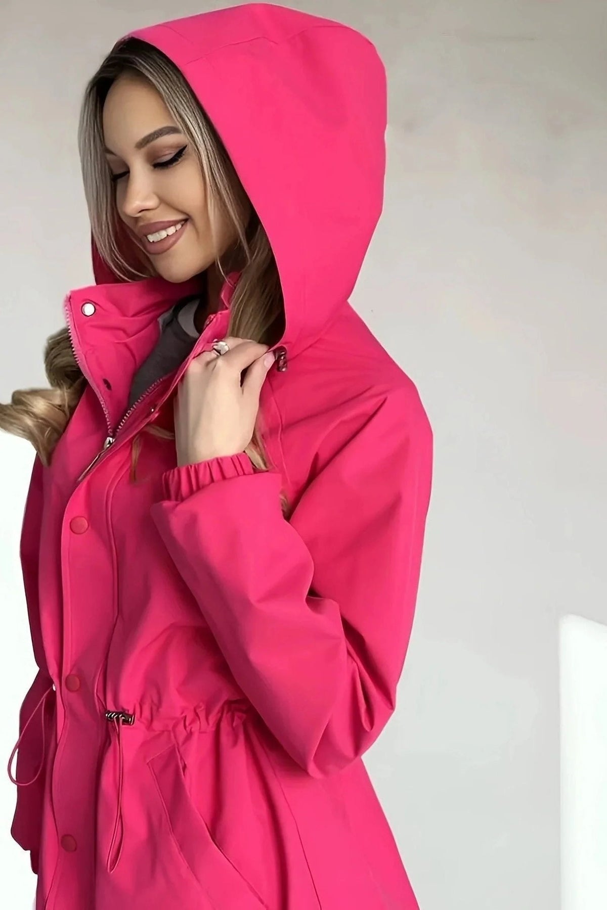 Oversized Women's Rain Jacket with Protective Hood 0