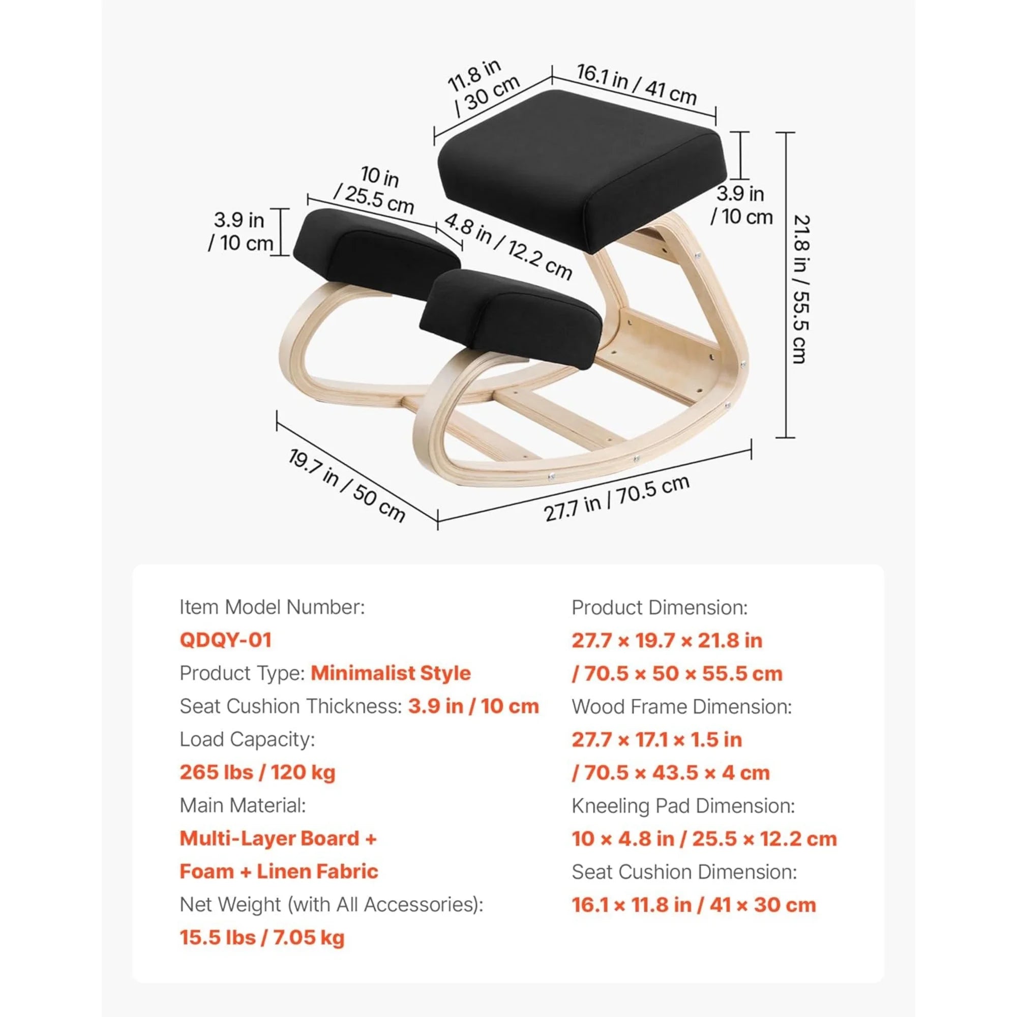 Posture Support Ergonomic Kneeling Chair